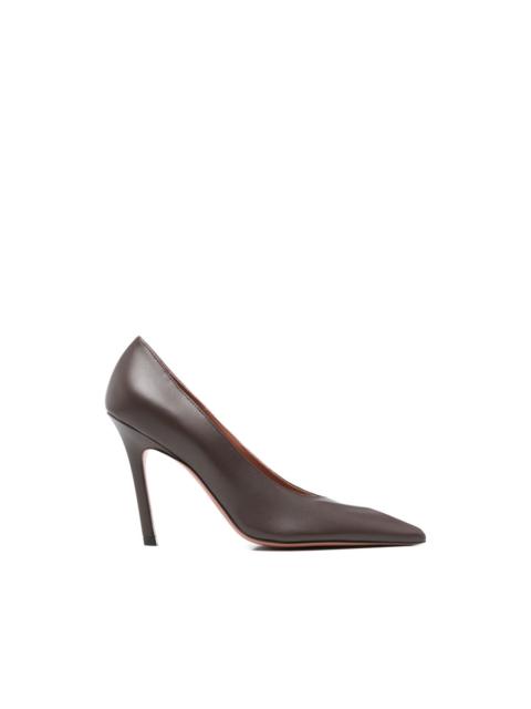 Amina Muaddi point toe leather pumps