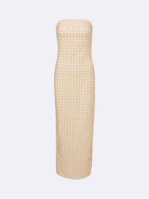 ROTATE Embellished strapless cocktail dress