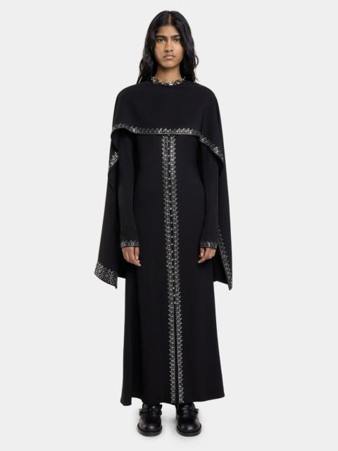 rabanne EMBELLISHED LONG DRESS IN SATIN CREPE