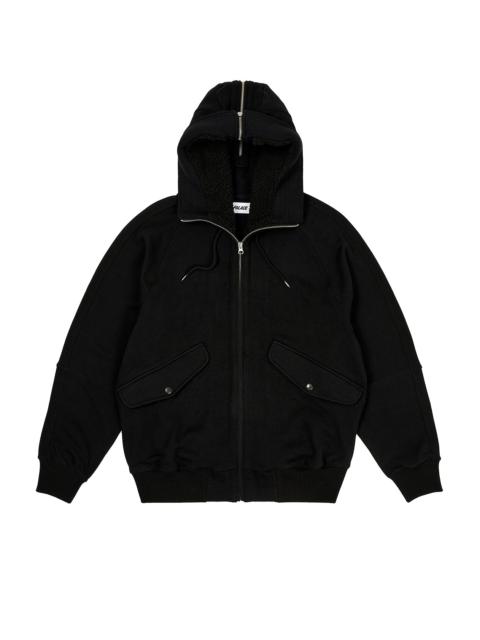 PALACE SPLIT HOOD BOMBER SWEAT BLACK