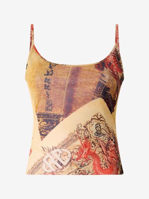 Roberto Cavalli Top with Thin Straps and All-Over Print