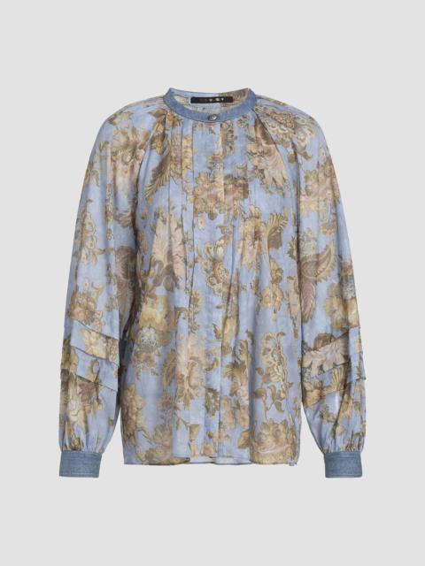 KOBI HALPERIN Women's Stevie Cotton Peasant Blouse - Sky Multi