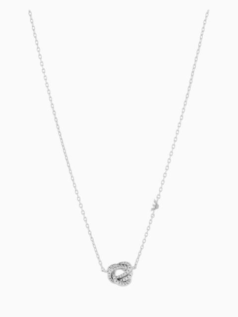 EMPORIO ARMANI SILVER-TONE BRASS STATION NECKLACE