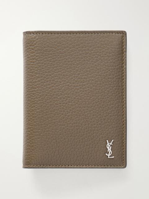 SAINT LAURENT Full-Grain Leather Bifold Wallet Green