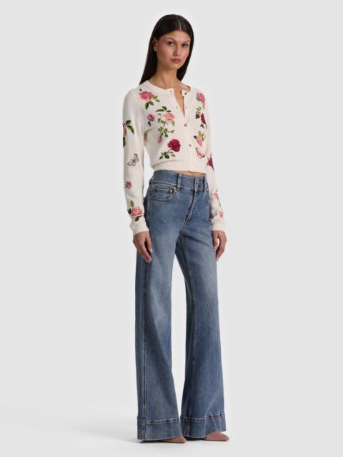 Alice + Olivia DOLLIE EMBROIDERED CARDIGAN