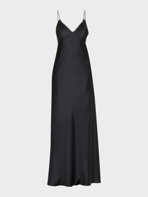 LoveShackFancy Mystara Satin Maxi Dress