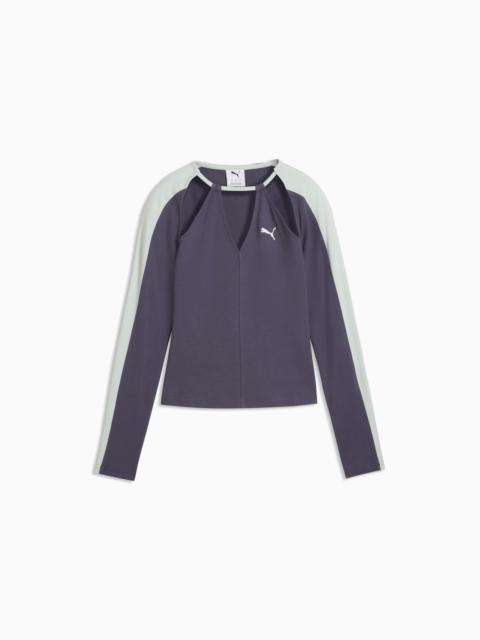 PUMA T7 Women's Slim Long Sleeve Cut-Out Tee