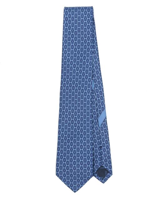 FERRAGAMO Gancini-pattern silk tie