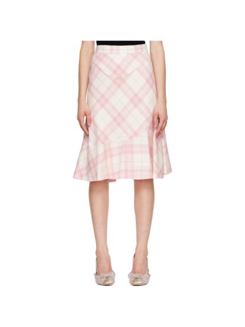 Vivienne Westwood Pink & Off-White Adder Midi Skirt