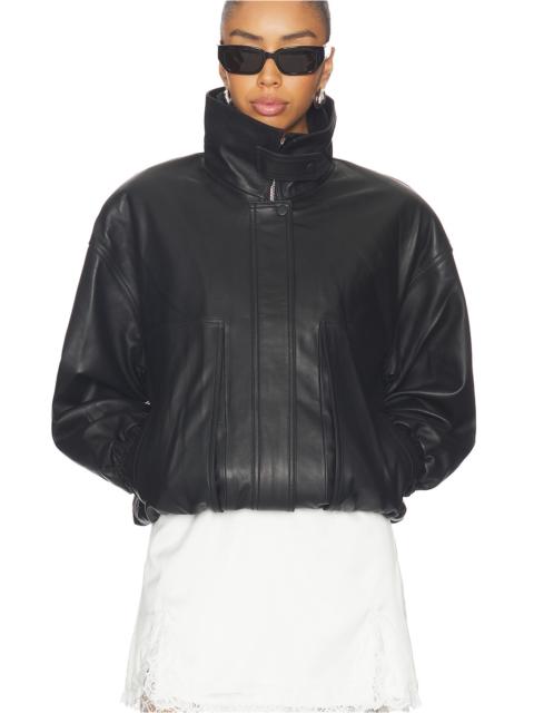 AEXAE Leather Collar Jacket