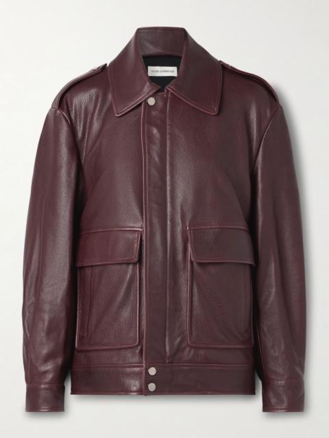 NOUR HAMMOUR Drey leather jacket Plum
