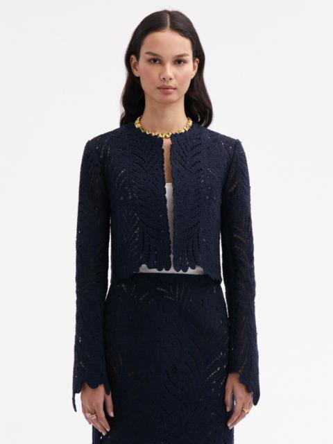 Oscar de la Renta FERN CUTOUT TWEED JACKET