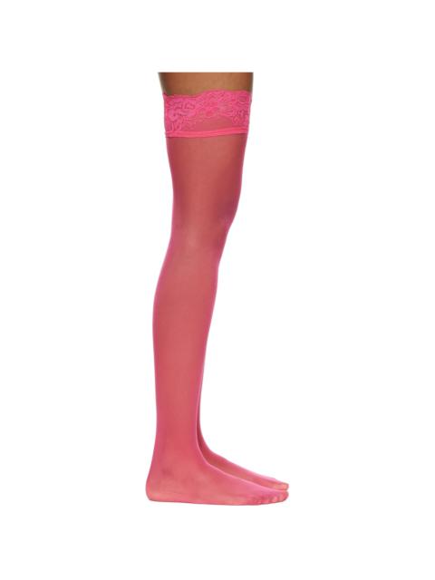 VERSACE Pink Lace Stockings
