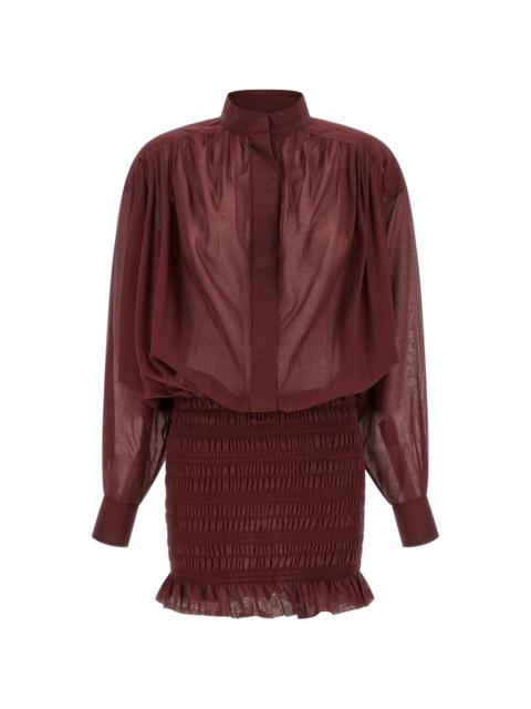 THE ANDAMANE Rania smocked ruffled mini dress