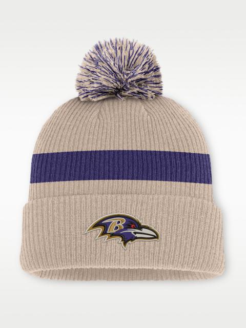 Nike Baltimore Ravens Rewind Peak Men's Nike NFL Cuffed Pom Beanie