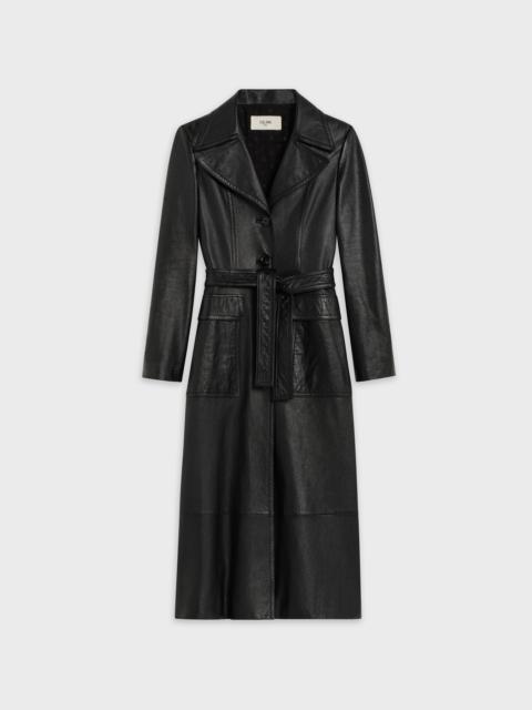 CELINE LONG COAT IN SUPPLE LAMBSKIN LEATHER