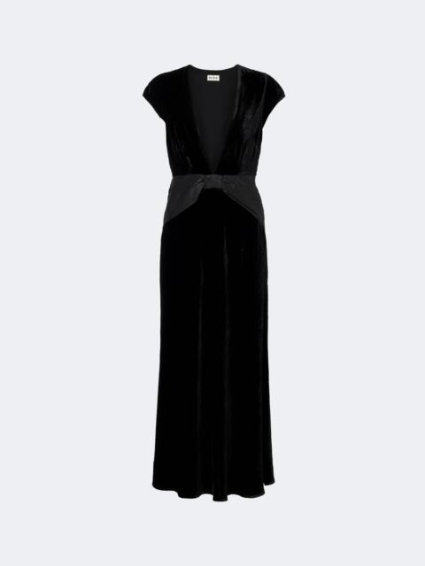 RIXO Arlette draped velvet midi dress