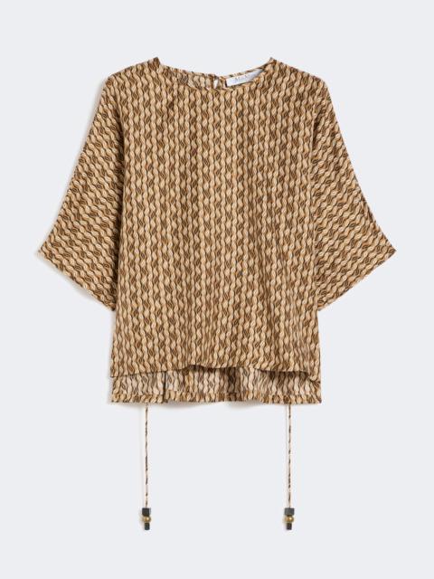 Max Mara Printed silk blouse - HAZELNUT BROWN