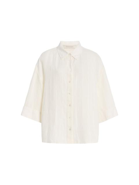 Favorite Daughter The Off Duty Linen Shirt ivory