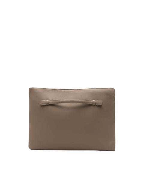 Loro Piana Extra Pouch A4 pebbled leather clutch bag