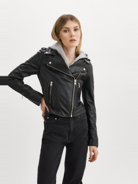LAMARQUE HOLY | Leather Biker Jacket with Removable Hood