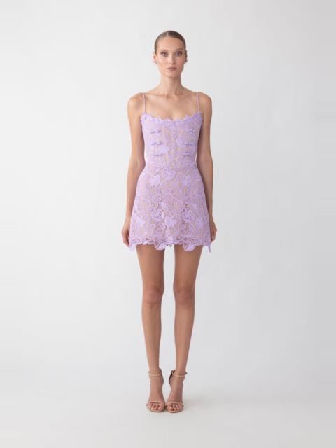 SAU LEE RORY LACE MINI DRESS