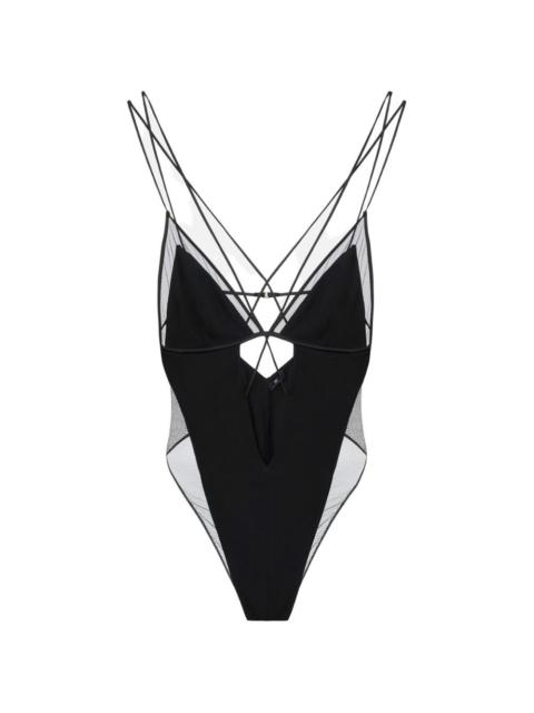 ELISABETTA FRANCHI tulle insert bodysuit