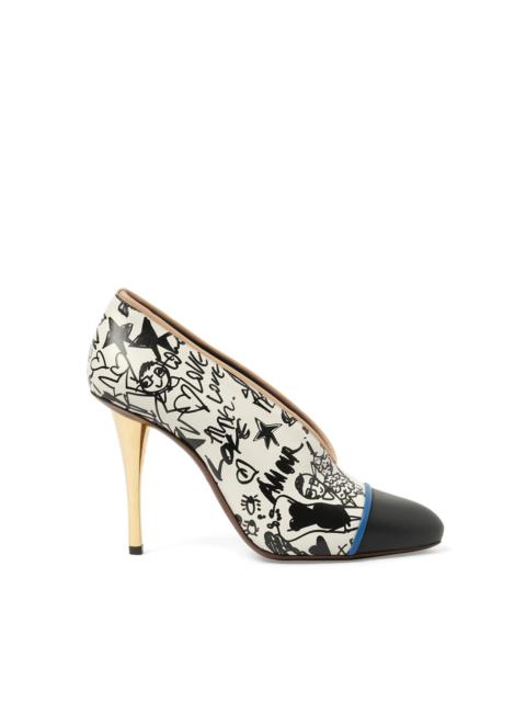 Lanvin Print V Neck Pump in Multicolor