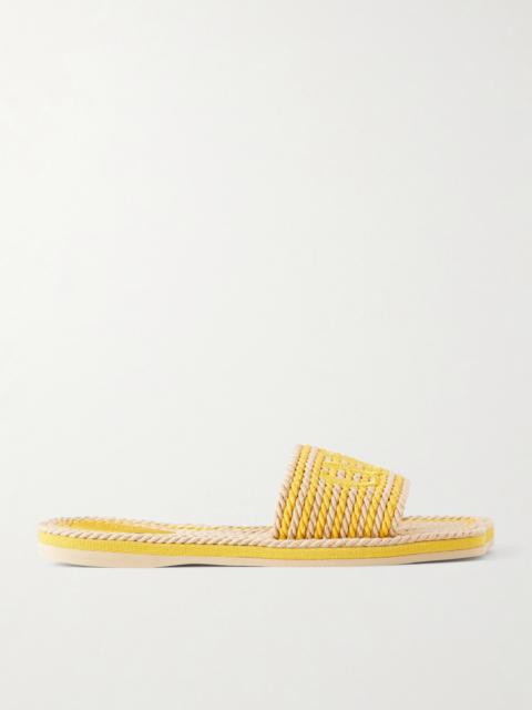 Chloé Embroidered Striped Cord Slides