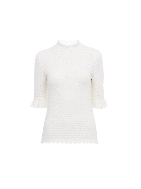 Chloé SHORT-SLEEVE SWEATER IN WOOL & CASHMERE KNIT