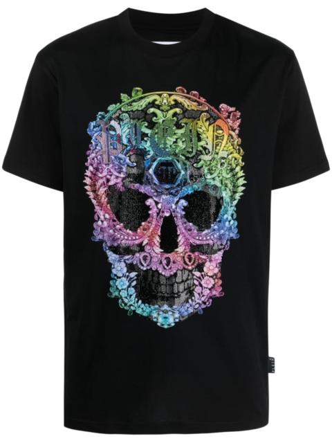 PHILIPP PLEIN rhinestone-embellished skull-print T-shirt