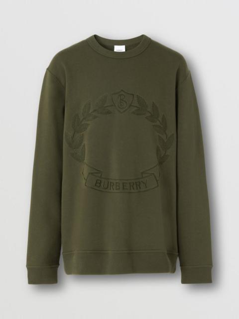 Burberry Embroidered Oak Leaf Crest Cotton Sweatshirt