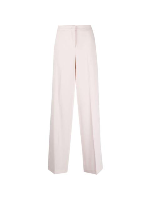 pressed-crease tailored trousers