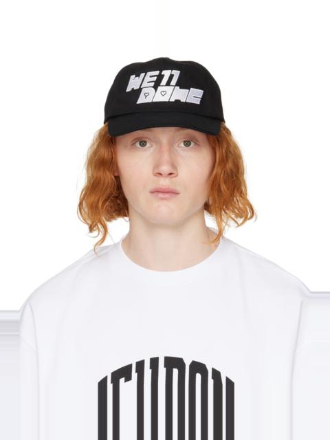 We11done Black Square Logo Washed Cap