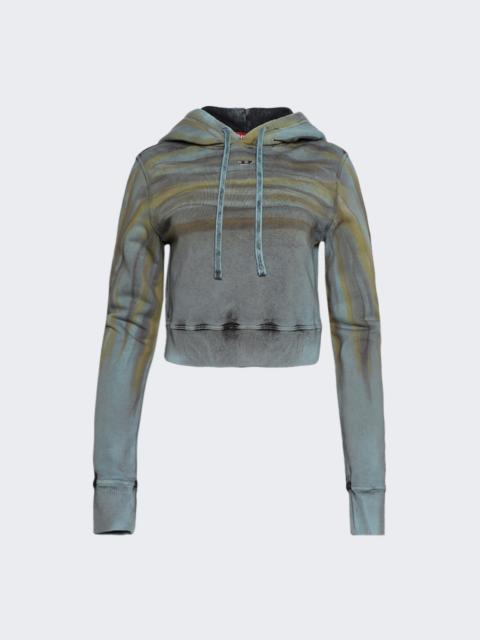 Diesel Cropped Hoodie Medium Blue