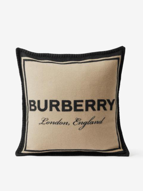 Burberry Logo Cashmere Wool Jacquard Cushion Cover