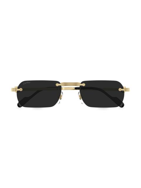 Cartier Men's Première De CT0499S 54MM Rectangular Sunglasses - Black Gold