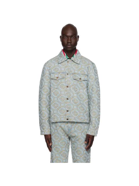 CASABLANCA monogram-jacquard 데님 재킷
