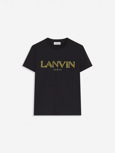 Lanvin OVERSIZED T-SHIRT WITH RAFFIA LANVIN PARIS EMBROIDERY