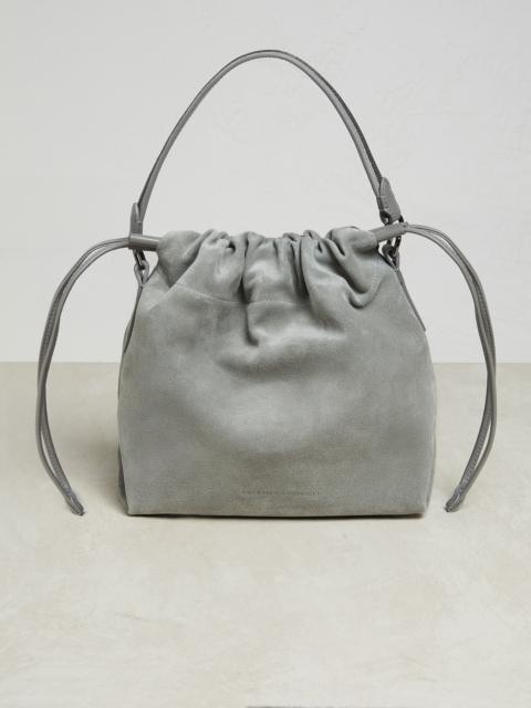 Brunello Cucinelli Suede bucket bag with precious handle