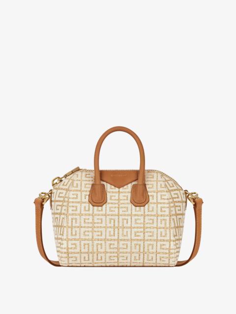 Givenchy MINI ANTIGONA BAG IN 4G EMBROIDERED RAFFIA