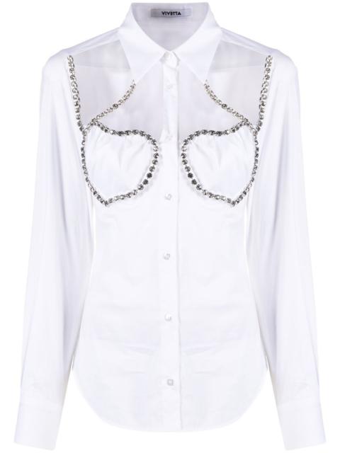 VIVETTA crystal-embellished panelled shirt