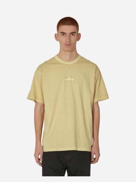 Garment Dyed Embroidered Logo T-Shirt Natural Beige