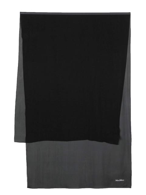 Max Mara embroidered logo silk scarf