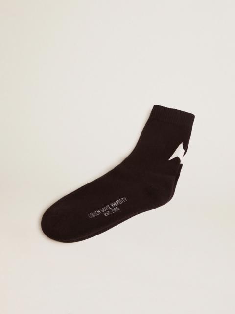 Golden Goose Black Star Collection socks with contrasting white star