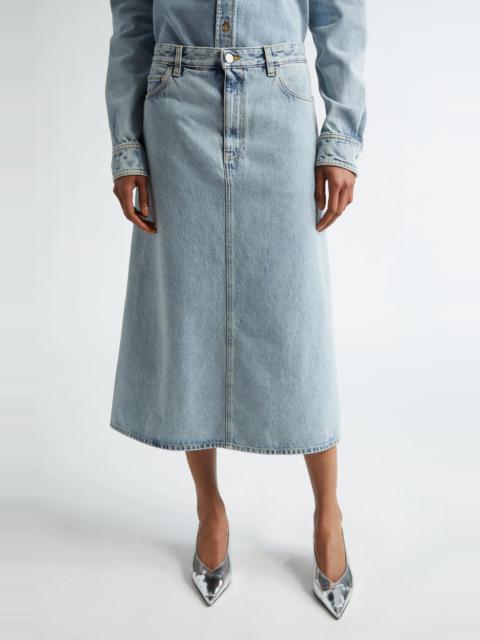 Organic Cotton Denim Midi Skirt