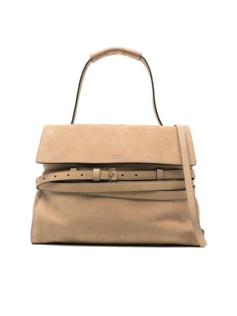 Moschino belted leather tote bag