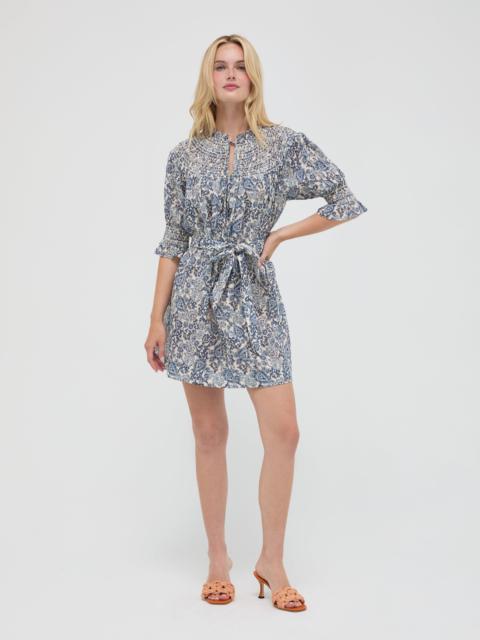 Hill House Home The Zinnia Mini Dress - Chedworth Paisley Blue