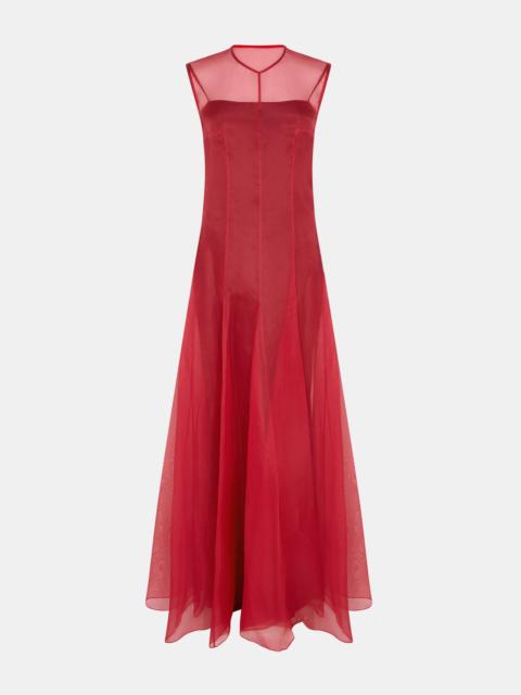 EMILIA WICKSTEAD Cassiopeia Dress In Red Silk Organza