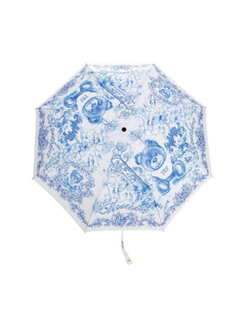 Teddy Bear-print compact umbrella